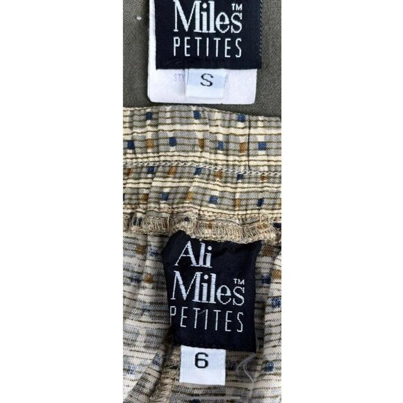 Ali Miles Petites Vtg Green Button Up Vest Pant Set Sz S Vest Sz 6 Pant - Picture 3 of 4